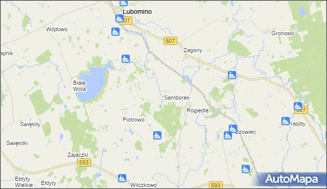 mapa Samborek, Samborek na mapie Targeo