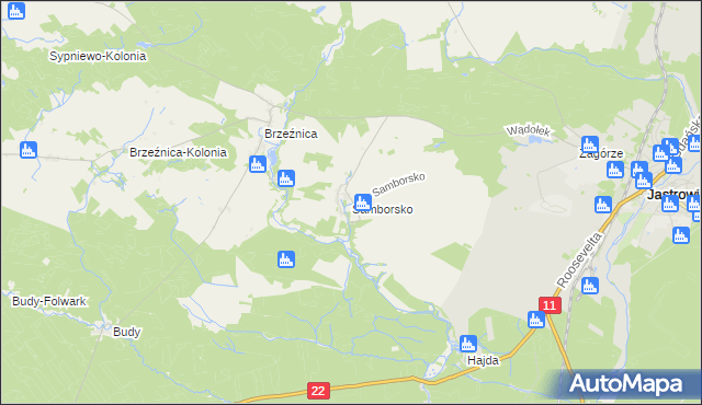 mapa Samborsko, Samborsko na mapie Targeo