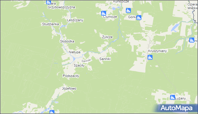 mapa Sanniki gmina Krynki, Sanniki gmina Krynki na mapie Targeo