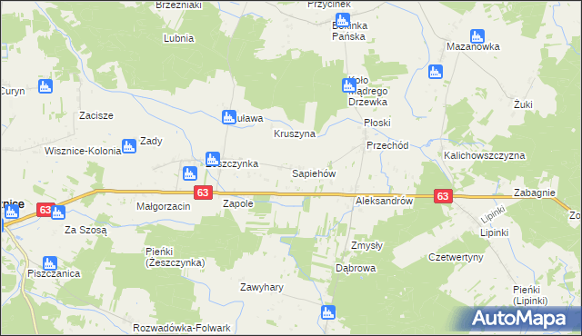 mapa Sapiehów, Sapiehów na mapie Targeo