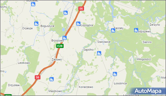 mapa Sąpólko, Sąpólko na mapie Targeo