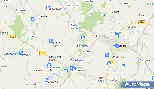 mapa Sarkajmy, Sarkajmy na mapie Targeo