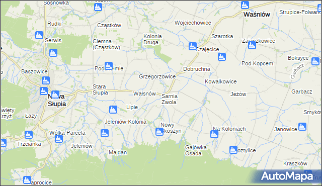 mapa Sarnia Zwola, Sarnia Zwola na mapie Targeo