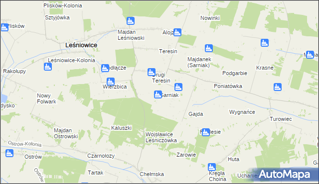 mapa Sarniak gmina Leśniowice, Sarniak gmina Leśniowice na mapie Targeo