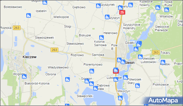 mapa Sarnowa, Sarnowa na mapie Targeo