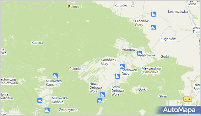 mapa Sarnówek Mały, Sarnówek Mały na mapie Targeo