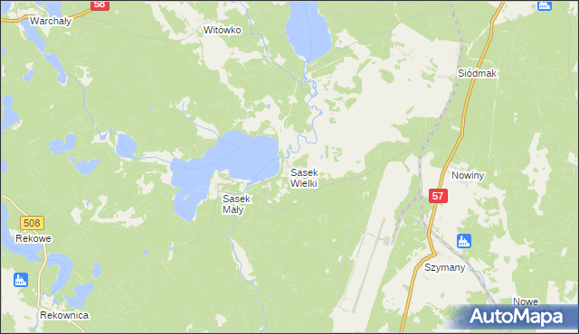 mapa Sasek Wielki, Sasek Wielki na mapie Targeo