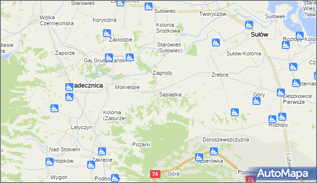 mapa Sąsiadka, Sąsiadka na mapie Targeo