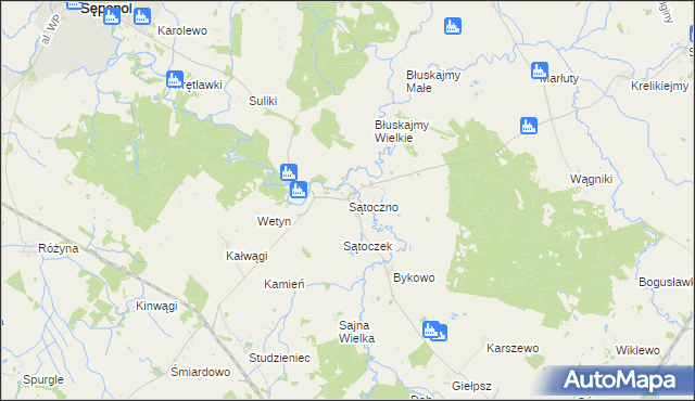 mapa Sątoczno gmina Korsze, Sątoczno gmina Korsze na mapie Targeo