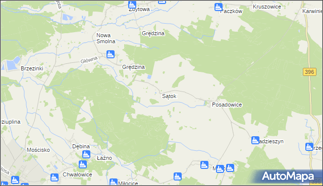 mapa Sątok, Sątok na mapie Targeo