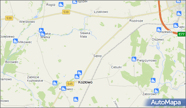 mapa Sątop, Sątop na mapie Targeo