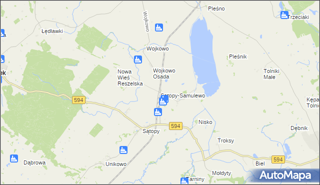 mapa Sątopy-Samulewo, Sątopy-Samulewo na mapie Targeo