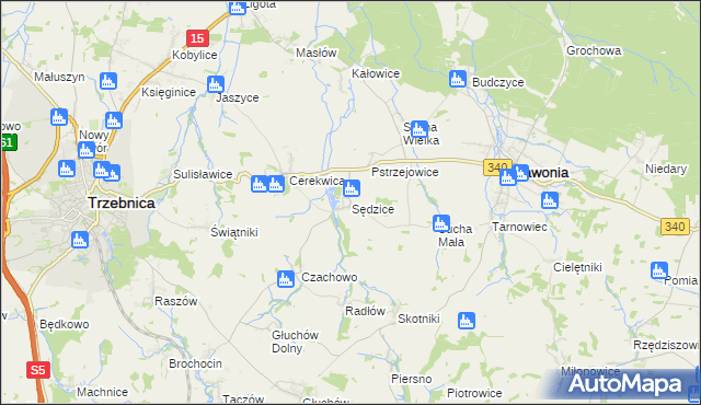 mapa Sędzice gmina Zawonia, Sędzice gmina Zawonia na mapie Targeo