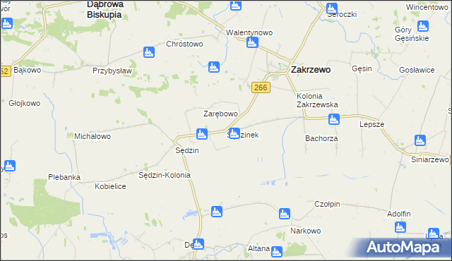 mapa Sędzinek, Sędzinek na mapie Targeo