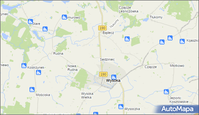 mapa Sędziniec, Sędziniec na mapie Targeo