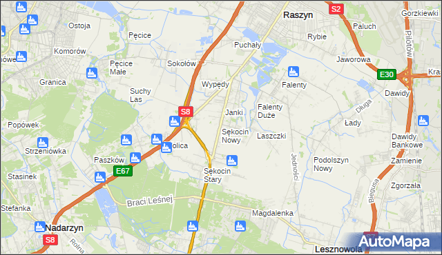 mapa Sękocin Nowy, Sękocin Nowy na mapie Targeo