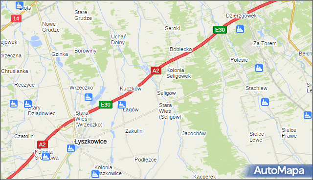 mapa Seligów, Seligów na mapie Targeo