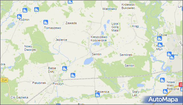 mapa Semlin gmina Zblewo, Semlin gmina Zblewo na mapie Targeo