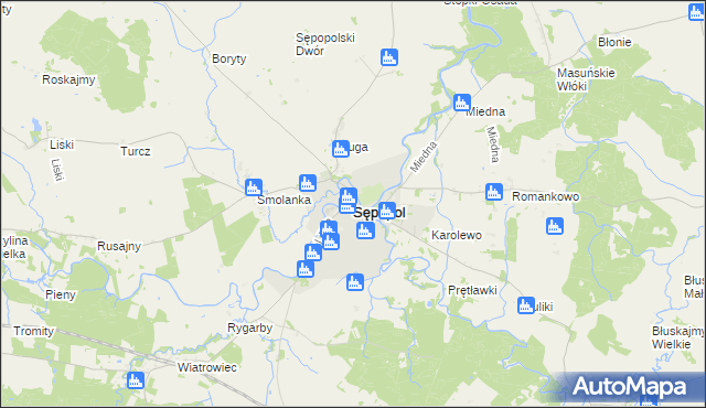 mapa Sępopol, Sępopol na mapie Targeo