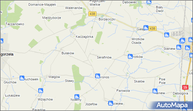 mapa Serafinów, Serafinów na mapie Targeo