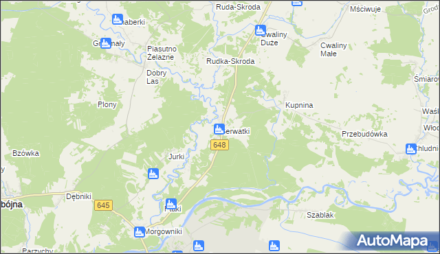mapa Serwatki, Serwatki na mapie Targeo