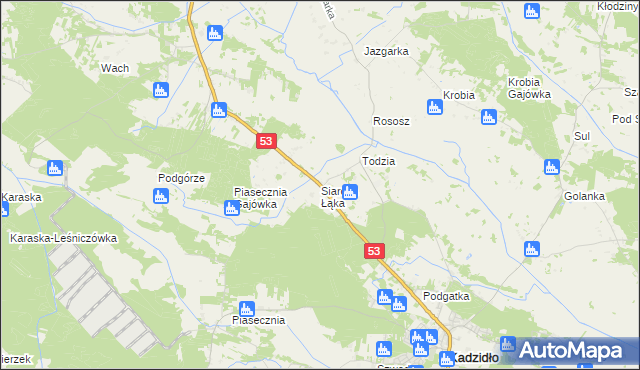 mapa Siarcza Łąka, Siarcza Łąka na mapie Targeo