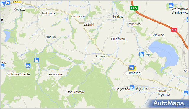 mapa Sichów, Sichów na mapie Targeo