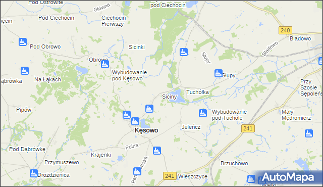 mapa Siciny gmina Kęsowo, Siciny gmina Kęsowo na mapie Targeo