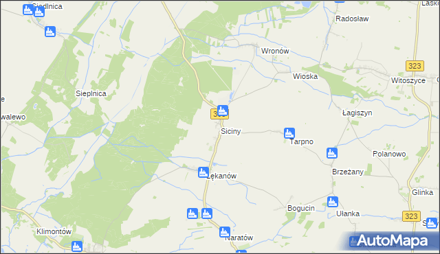 mapa Siciny gmina Niechlów, Siciny gmina Niechlów na mapie Targeo