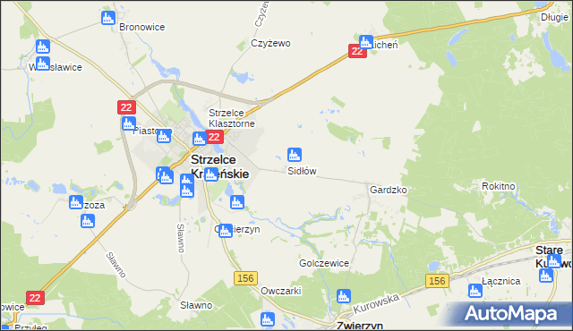 mapa Sidłów, Sidłów na mapie Targeo