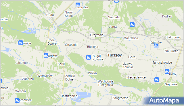 mapa Sieczków gmina Tuczępy, Sieczków gmina Tuczępy na mapie Targeo