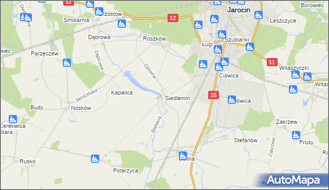 mapa Siedlemin, Siedlemin na mapie Targeo