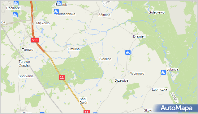 mapa Siedlice gmina Szczecinek, Siedlice gmina Szczecinek na mapie Targeo
