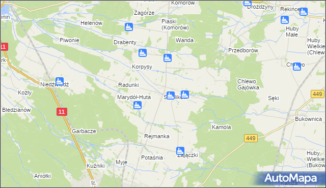 mapa Siedlików, Siedlików na mapie Targeo