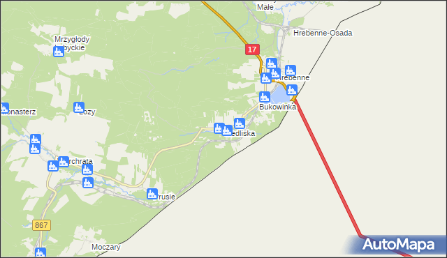 mapa Siedliska gmina Lubycza Królewska, Siedliska gmina Lubycza Królewska na mapie Targeo