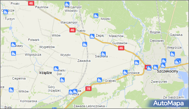 mapa Siedliska gmina Szczekociny, Siedliska gmina Szczekociny na mapie Targeo