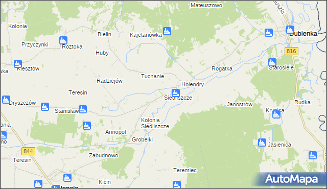 mapa Siedliszcze gmina Dubienka, Siedliszcze gmina Dubienka na mapie Targeo