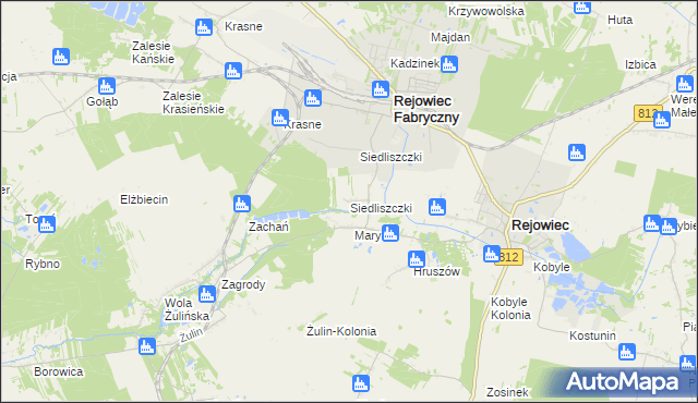 mapa Siedliszczki gmina Rejowiec, Siedliszczki gmina Rejowiec na mapie Targeo