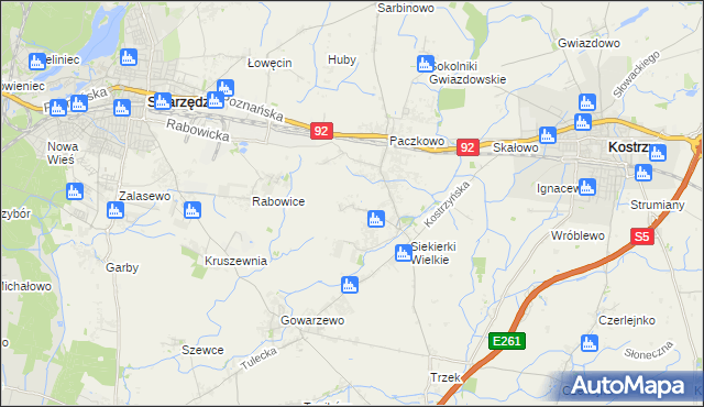 mapa Siekierki Małe, Siekierki Małe na mapie Targeo