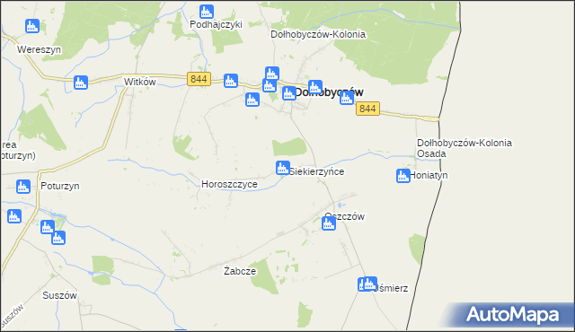 mapa Siekierzyńce, Siekierzyńce na mapie Targeo