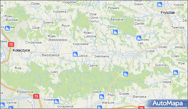 mapa Sieklówka, Sieklówka na mapie Targeo