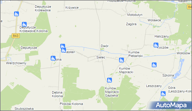 mapa Sielec gmina Leśniowice, Sielec gmina Leśniowice na mapie Targeo