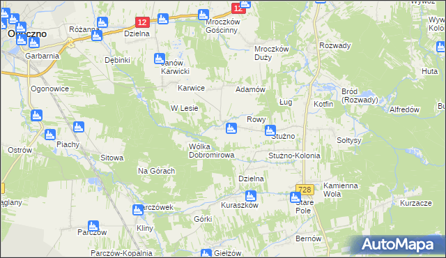 mapa Sielec gmina Opoczno, Sielec gmina Opoczno na mapie Targeo