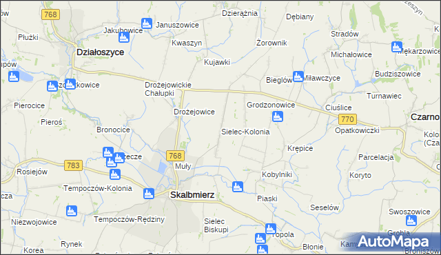 mapa Sielec-Kolonia, Sielec-Kolonia na mapie Targeo