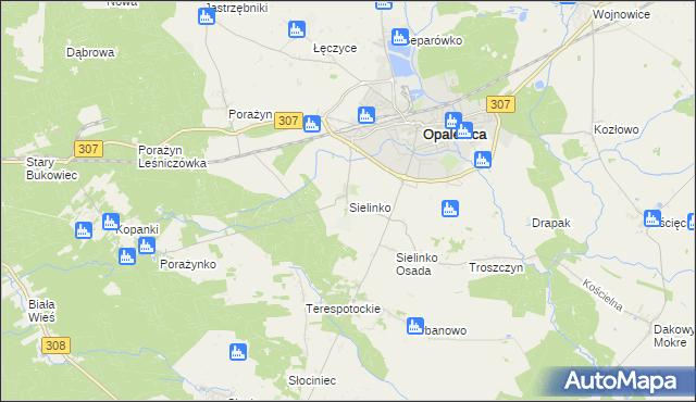 mapa Sielinko, Sielinko na mapie Targeo