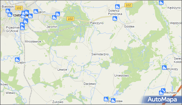 mapa Siemidarżno, Siemidarżno na mapie Targeo