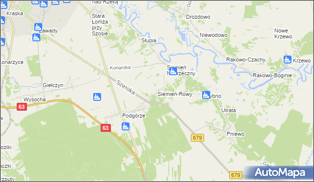 mapa Siemień-Rowy, Siemień-Rowy na mapie Targeo