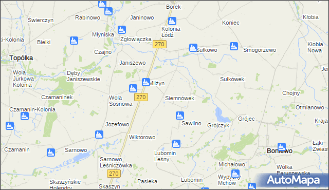 mapa Siemnówek, Siemnówek na mapie Targeo