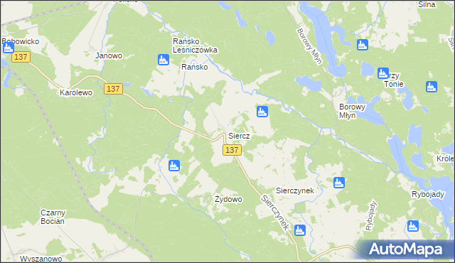 mapa Siercz, Siercz na mapie Targeo