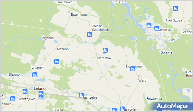 mapa Sierosław gmina Drzycim, Sierosław gmina Drzycim na mapie Targeo